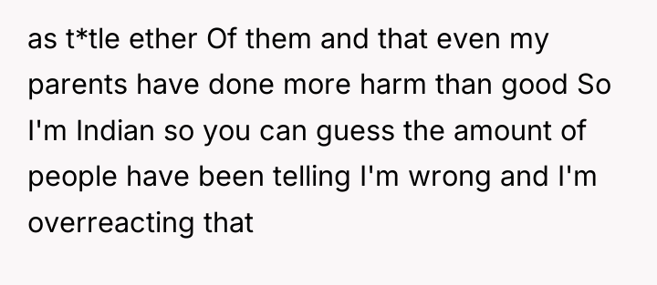 as t*tle ether Of them and that even my parents...