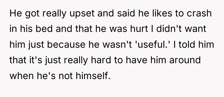 He got really upset and said he likes to crash...
