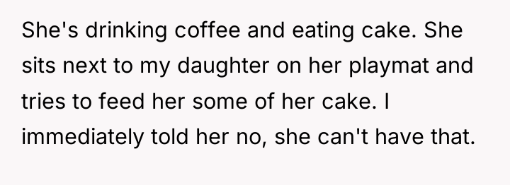 She's drinking coffee and eating cake. She sits next to...