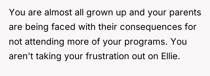 You are almost all grown up and your parents are...