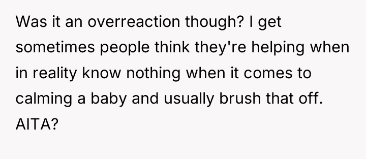 Was it an overreaction though? I get sometimes people think...