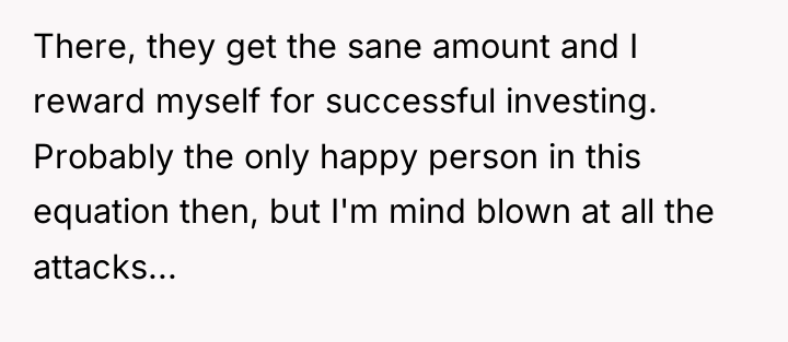 There, they get the sane amount and I reward myself...