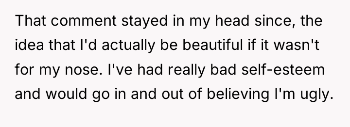 That comment stayed in my head since, the idea that...