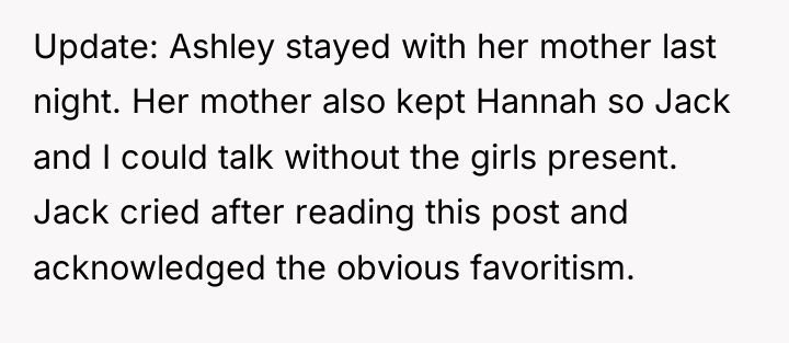 Update: Ashley stayed with her mother last night. Her mother...