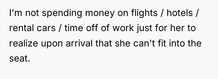 I'm not spending money on flights / hotels / rental...