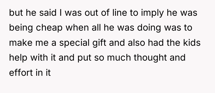 but he said I was out of line to imply...