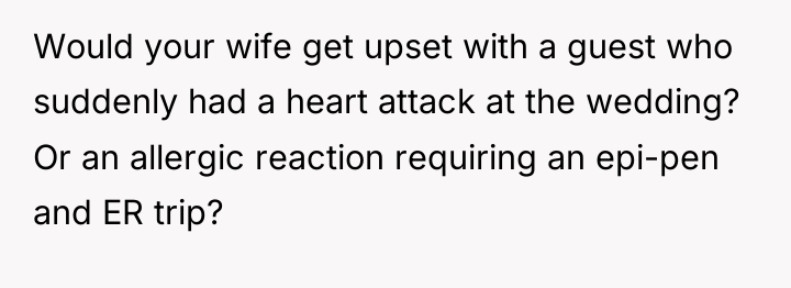 Would your wife get upset with a guest who suddenly...