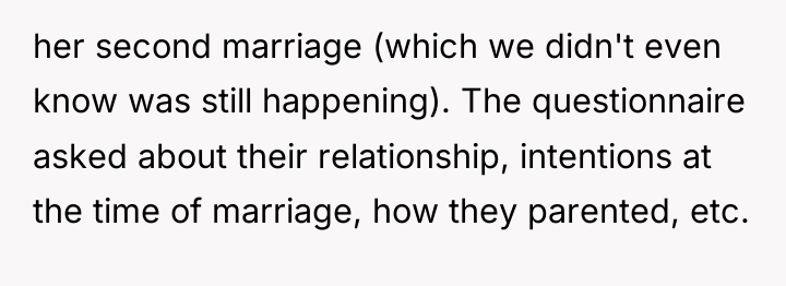 her second marriage (which we didn't even know was still...