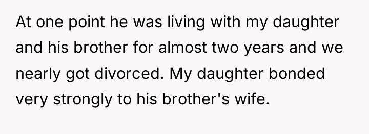 At one point he was living with my daughter and...