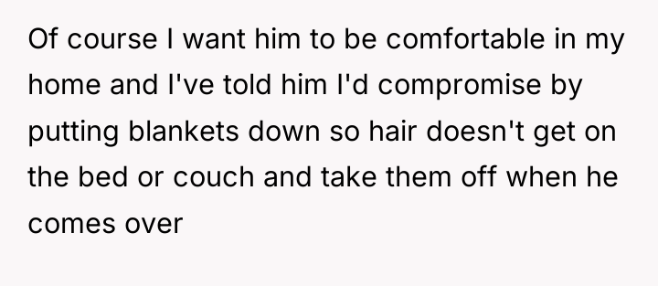 Of course I want him to be comfortable in my...