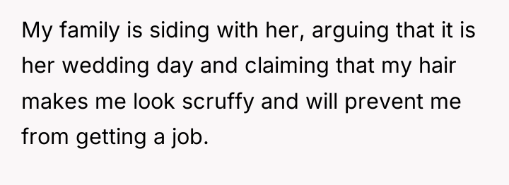 My family is siding with her, arguing that it is...