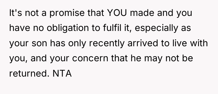 It's not a promise that YOU made and you have...