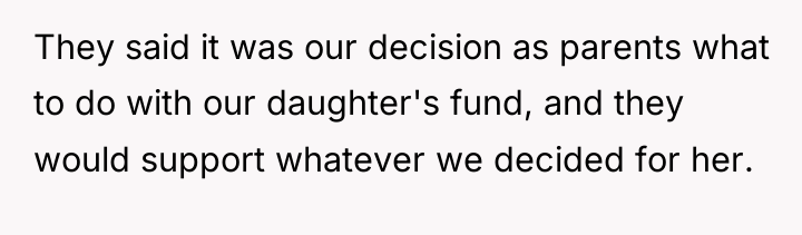 They said it was our decision as parents what to...
