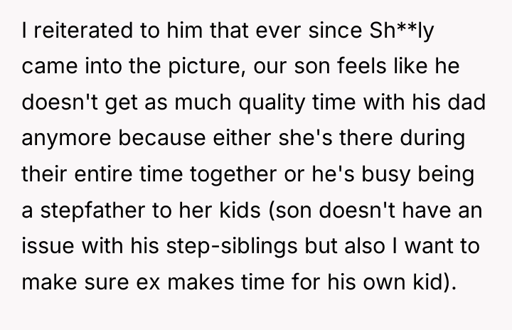 I reiterated to him that ever since Sh**ly came into...