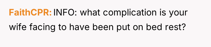 FaithCPR INFO: what complication is your wife facing to have...