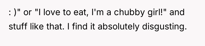 : )" or "I love to eat, I'm a chubby...