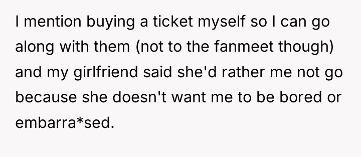 I mention buying a ticket myself so I can go...