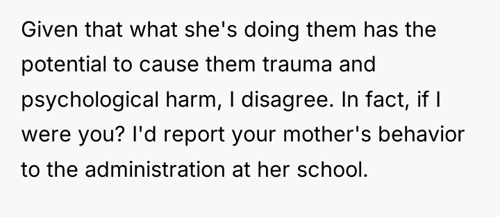 Given that what she's doing them has the potential to...