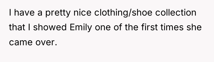 I have a pretty nice clothing/shoe collection that I showed...
