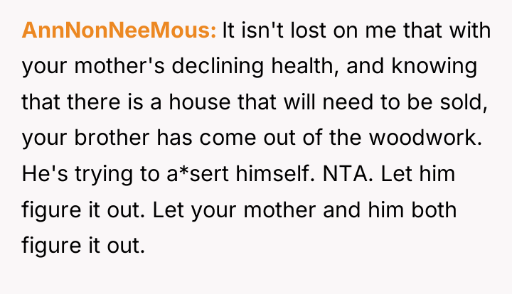AnnNonNeeMous It isn't lost on me that with your mother's...