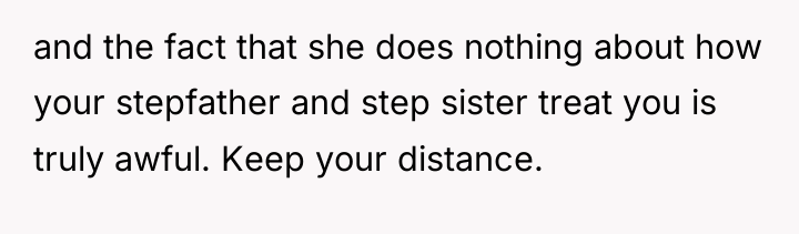 and the fact that she does nothing about how your...
