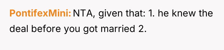 PontifexMini NTA, given that: 1. he knew the deal before...