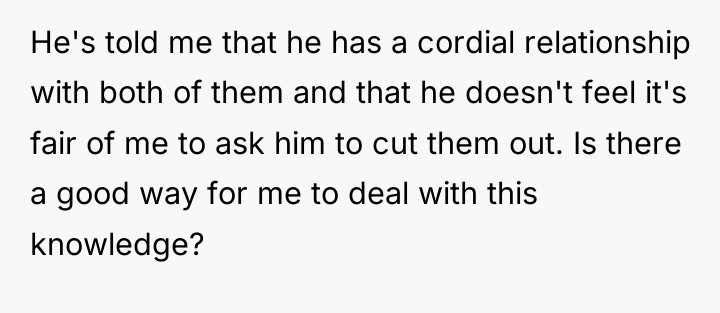 He's told me that he has a cordial relationship with...