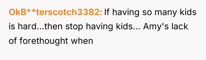 OkB**terscotch3382 If having so many kids is hard...then stop having...