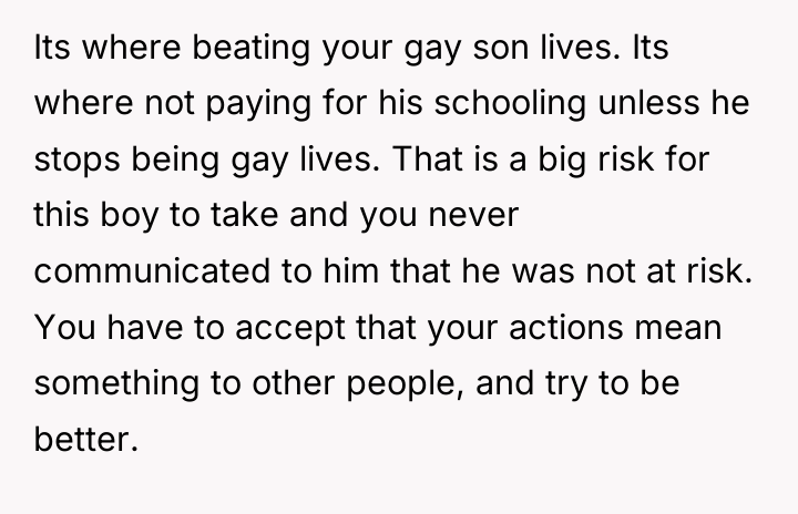 Its where beating your gay son lives. Its where not...