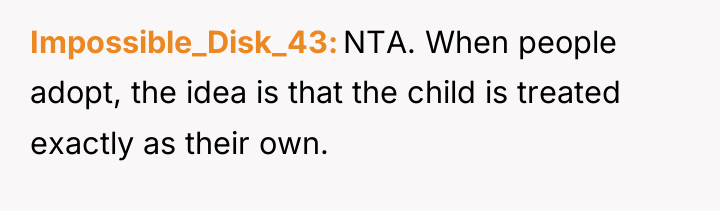 Impossible_Disk_43 NTA. When people adopt, the idea is that the...