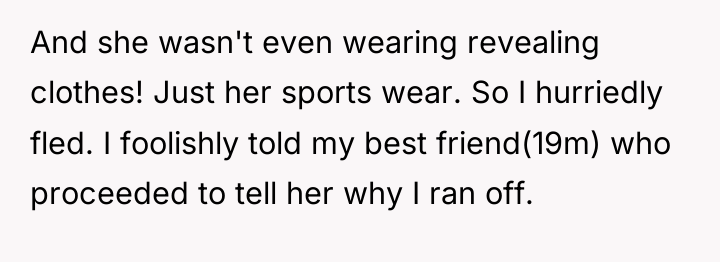 And she wasn't even wearing revealing clothes! Just her sports...
