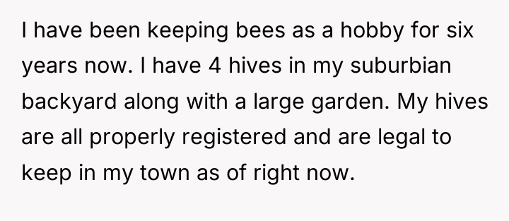 I have been keeping bees as a hobby for six...