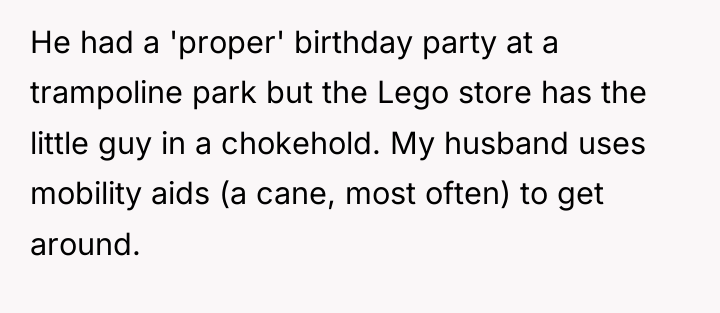 He had a 'proper' birthday party at a trampoline park...