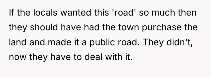 If the locals wanted this 'road' so much then they...