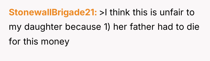 StonewallBrigade21 >I think this is unfair to my daughter because...