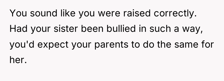 You sound like you were raised correctly. Had your sister...