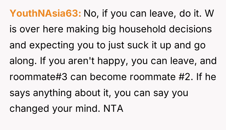 YouthNAsia63 No, if you can leave, do it. W is...