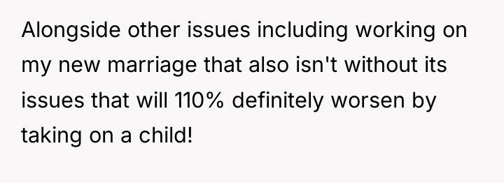 Alongside other issues including working on my new marriage that...