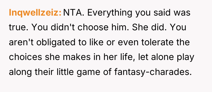 Inqwellzeiz NTA. Everything you said was true. You didn't choose...