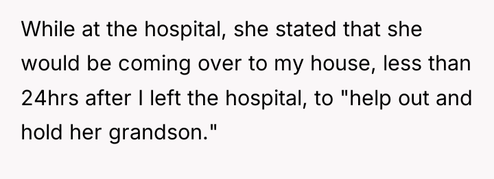 While at the hospital, she stated that she would be...