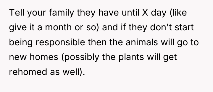 Tell your family they have until X day (like give...