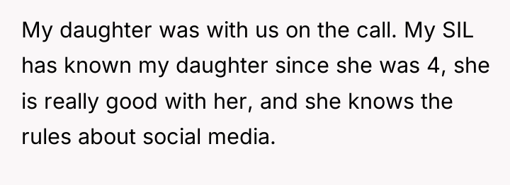 My daughter was with us on the call. My SIL...
