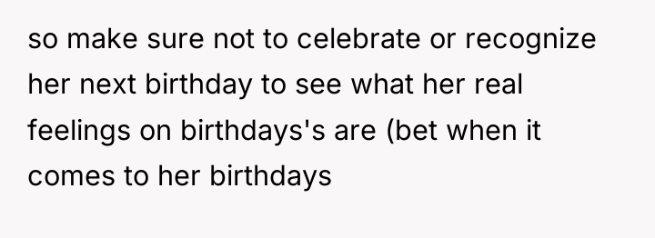 so make sure not to celebrate or recognize her next...