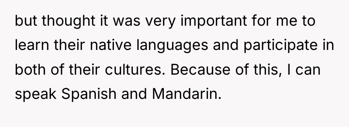 but thought it was very important for me to learn...