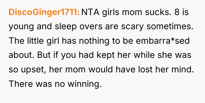 DiscoGinger1711 NTA girls mom sucks. 8 is young and sleep...