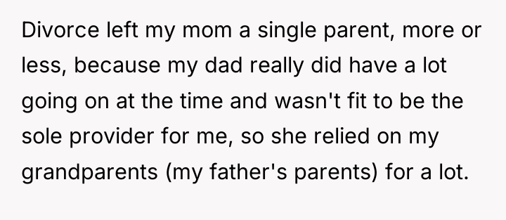 Divorce left my mom a single parent, more or less,...