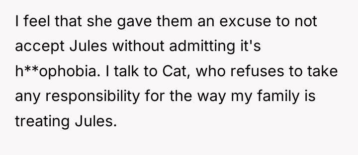I feel that she gave them an excuse to not...