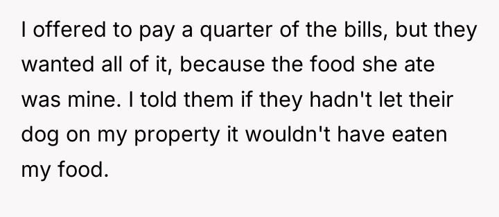 I offered to pay a quarter of the bills, but...