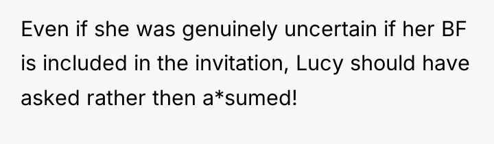 Even if she was genuinely uncertain if her BF is...