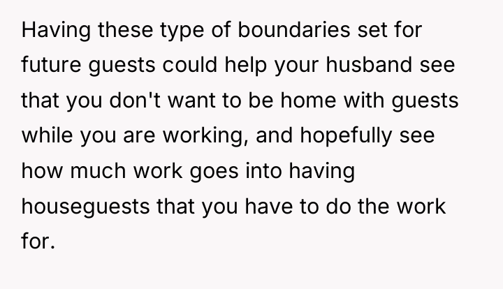 Having these type of boundaries set for future guests could...